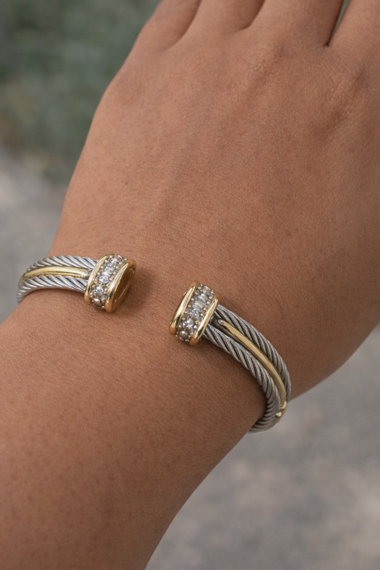 Two tones cuff bracelet