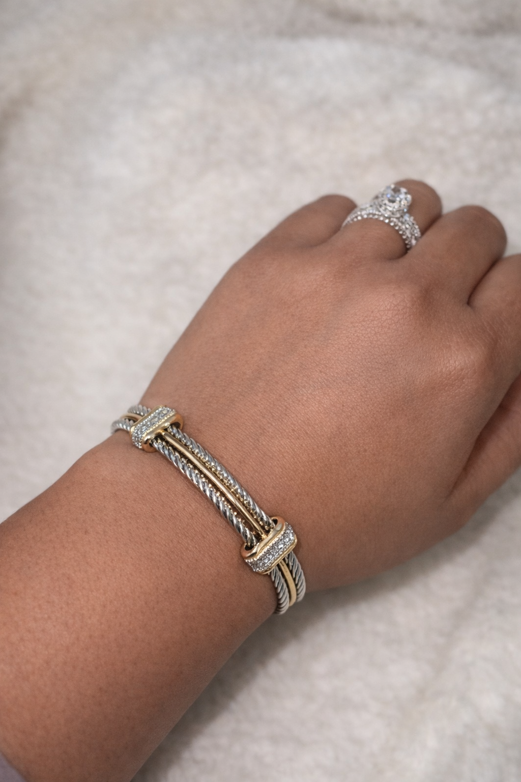 Two tones cuff bracelet